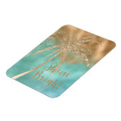 Aqua Gold Palm Shine Bright Glitter Magneet (Linkerzijde)