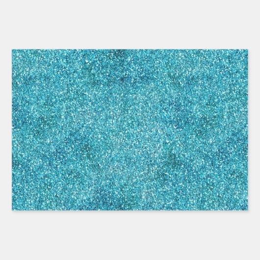 Aqua Gold Pink Glitz Glitter Unicorn Sparkle Inpakpapier Vel (Voorkant)
