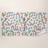 Aqua Gold Pink Glitzy Zeemeermin Glitter Strandlaken (Voorkant)