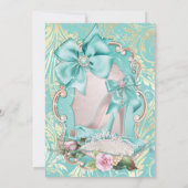 Aqua & Gold Princess Sweet 16 uitnodiging (Achterkant)