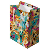 Aqua Gold Roze Luipaard Verf Medium Cadeauzakje (Voorkant Gekanteld)