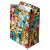 Aqua Gold Roze Luipaard Verf Medium Cadeauzakje (Achterkant Gekanteld)