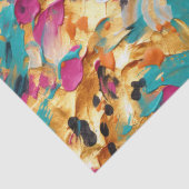 Aqua Gold Roze Luipaard Verf Tissuepapier (Detail)