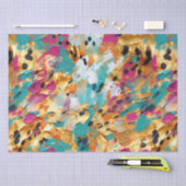 Aqua Gold Roze Luipaard Verf Tissuepapier (Craft)
