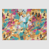Aqua Gold Roze Luipaard Verf Tissuepapier (Voorkant)