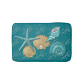 Aqua & Gold Seashells koraalrif Badmat (Voorkant)
