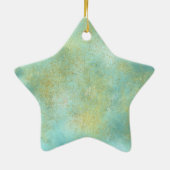 Aqua Gold Sparkle Glitter Shine Bright Keramisch Ornament (Achterkant)