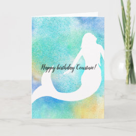 Aqua Gold Sparkle Zeemeermin Kaart