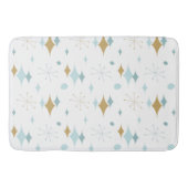 Aqua, Gold Starburst Mid Century Pattern Badmat (Voorkant)