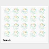 Aqua & Gold Starfish Beach Dank u bruiloft gunst Ronde Sticker (Vel)