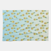 Aqua gold tropische waterverf ananas theedoek (Horizontaal)