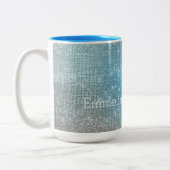 Aqua Gold Unicorn Sparkle Tweekleurige Koffiemok (Links)