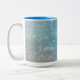 Aqua Gold Unicorn Sparkle Tweekleurige Koffiemok