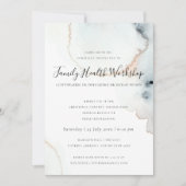 AQUA GOLD WATERCOLOR KWAST WORKSHOP EVENT LOGO KAART (Voorkant)