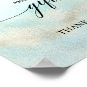 Aqua & Gold Watercolor Strand Kaarten en Geschenke Poster (Hoek)