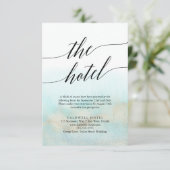 Aqua & Gold Waterverf Beach Hotel Enclosure Kaart (Staand voorkant)