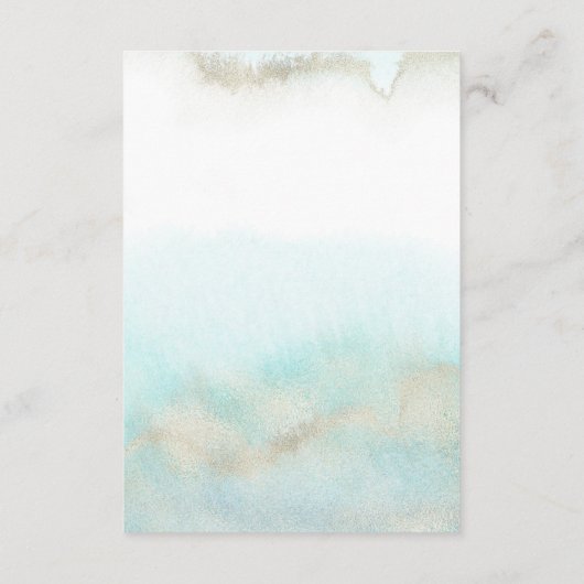 Aqua & Gold Waterverf Beach Hotel Enclosure Kaart (Achterkant)