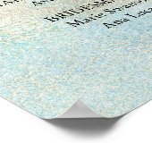 Aqua & Gold Waterverf Beach Small Weddenprogramma Poster (Hoek)