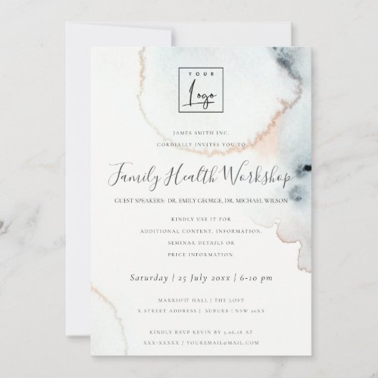 AQUA GOLD WATERVERF BRUSH STROKE WORKSHOP EVAL KAART (Voorkant)