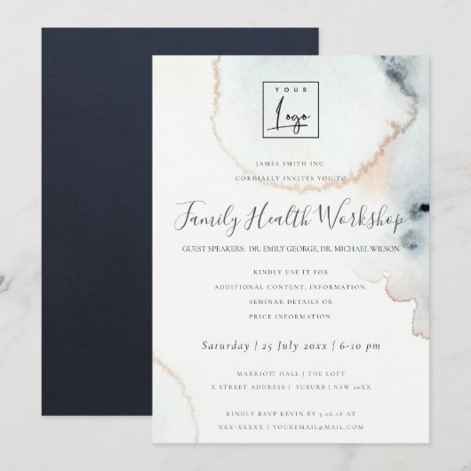 AQUA GOLD WATERVERF BRUSH STROKE WORKSHOP EVAL KAART (Voorkant / Achterkant)