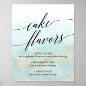 Aqua Gold Waterverf Strand Trouwtaart Smaken Poster (Voorkant)