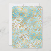 Aqua Gold White Leopard Print Kaart (Achterkant)
