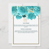 Aqua Gold white rose waterverf vrijgezellenfeest Kaart (Achterkant)