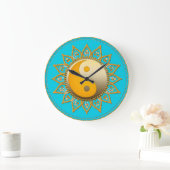 Aqua Gold YinYang Tuscan Sun Home Decor Clock Grote Klok (Huis)
