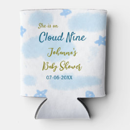 Aqua gold ze staat op negen baby shower wolken blikjeskoeler