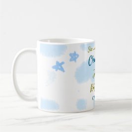 Aqua gold ze staat op negen baby shower wolken koffiemok
