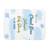 Aqua gold ze staat op negen baby shower wolken magneet (Horizontaal)