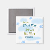 Aqua gold ze staat op negen baby shower wolken magneet (Voorkant / Achterkant)
