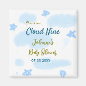 Aqua gold ze staat op negen baby shower wolken magneet (Voorkant)