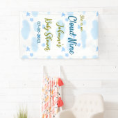 Aqua gold ze staat op negen baby shower wolken spandoek (Insitu)