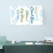 Aqua gold ze staat op negen baby shower wolken spandoek (Beurs)