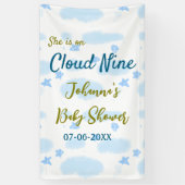 Aqua gold ze staat op negen baby shower wolken spandoek (Verticaal)