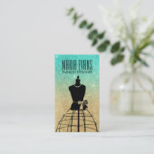 Aqua gold zwart mannequin glitter mode visitekaartje (Staand voorkant)