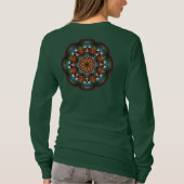 Aqua Golden Mandala Fractal Star Shirt (Achterkant)