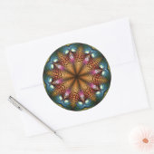 Aqua Golden Mandala Fractal Star Sticker (Envelop)