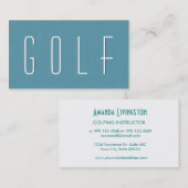 Aqua GOLF THEME Simple Style V70 Visitekaartje (Voorkant / Achterkant)