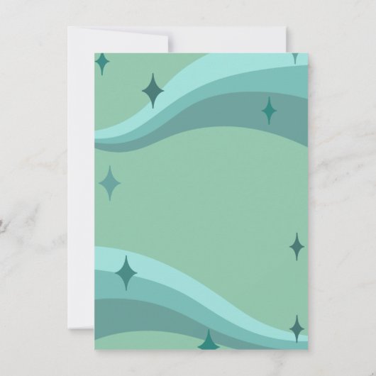 Aqua golvende verjaardagskaart  kaart (Achterkant)