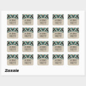 Aqua Gothic Swirls Save the Date Stickers (Vel)