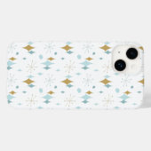 Aqua, Goud Starburst Mid Century Patroon Case-Mate iPhone Case (Achterkant (horizontaal))