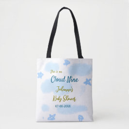 Aqua goud ze is op de zevende hemel baby shower wo tote bag