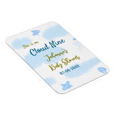 Aqua goud ze is op wolk negen baby shower wolken magneet (Rechterzijde)