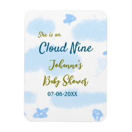 Aqua goud ze is op wolk negen baby shower wolken  magneet