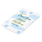 Aqua goud ze is op wolk negen baby shower wolken magneet (Linkerzijde)