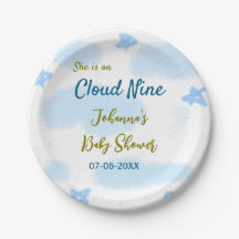 Aqua goud ze is op wolk negen baby shower wolken 