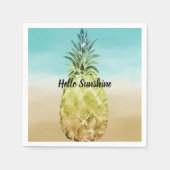 Aqua goudtropische waterverf ombre anananas servet (Voorkant)