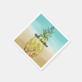 Aqua goudtropische waterverf ombre anananas servet (Hoek)